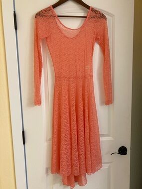 Natalie Dancewear Coral Lace Long-Sleeve Lyrical/Contemporary Mesh Overdress